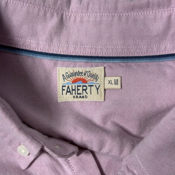 Faherty Purple Lilac Long Sleeve Button Down Shirt Top Preppy Size Men's Size XL - Picture 6 of 9